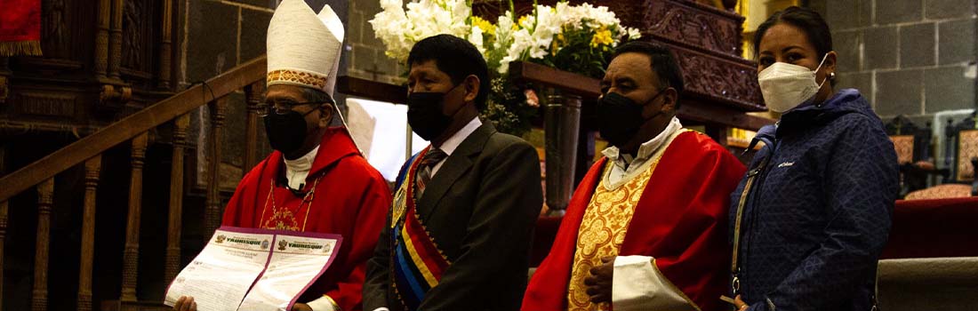 ARZOBISPADO DEL CUSCO ENTREGÓ LA IMAGEN ESCULTÓRICA DE SAN ESTEBAN PROTOMÁRTIR DE YAURISQUE RESTAURADA