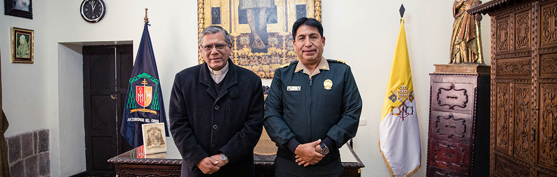 Arzobispo Metropólitano Del Cusco recibe a nuevo Jefe Policial en visita Protocolar
