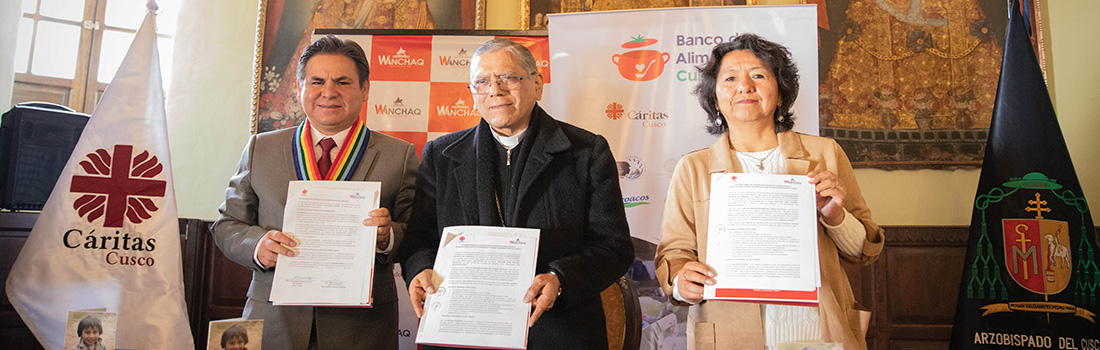 Convenio por la lucha contra el hambre entre el Arzobispado del Cusco y la Municipalidad de Wanchaq