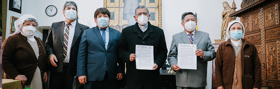 FIRMA DEL CONVENIO INTERINSTITUCIONAL ENTRE LA GEREDU Y EL ARZOBISPO DEL CUSCO